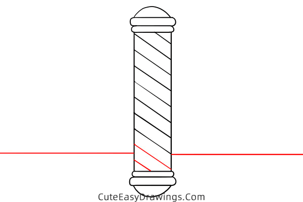 how to draw a barber pole - www.cuteeasydrawings.com