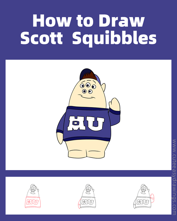 how to draw scott squibbles from monsters inc - www.cuteeasydrawings.com