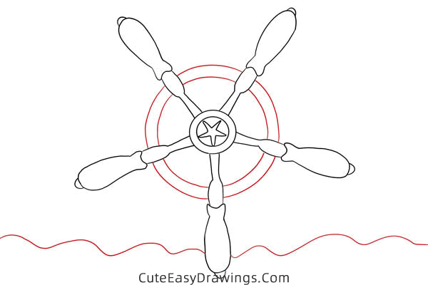 how to draw a ship steering wheel - www.cuteeasydrawings.com