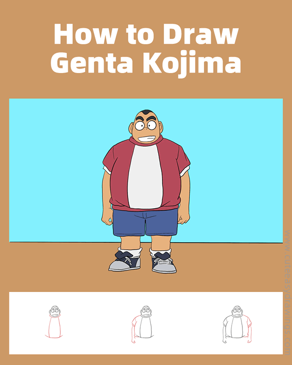 how to draw genta kojima from detective conan - www.cuteeasydrawings.com