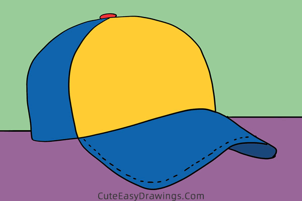 how to draw a cap - www.cuteeasydrawings.com