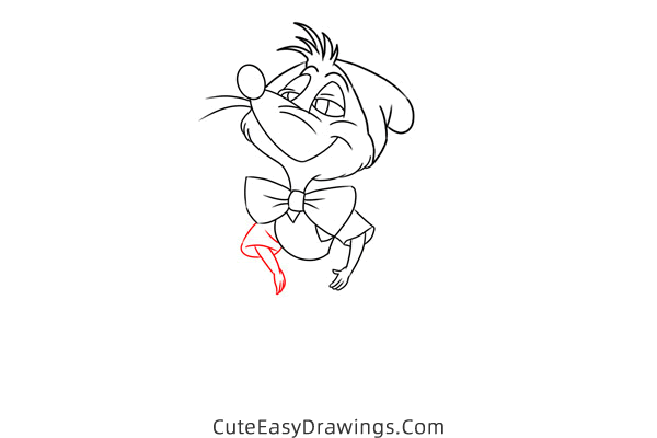 how to draw mary mouse from cinderella - www.cuteeasydrawings.com