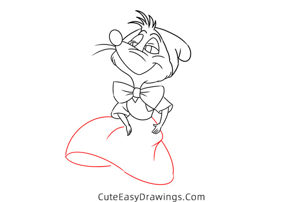 how to draw mary mouse from cinderella - www.cuteeasydrawings.com