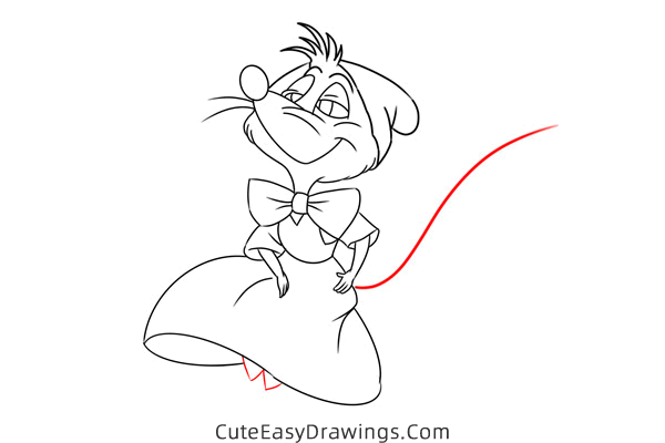 how to draw mary mouse from cinderella - www.cuteeasydrawings.com