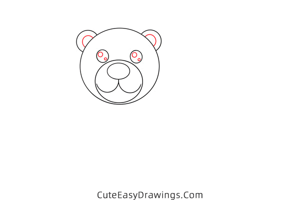 how to draw a polar bear - www.cuteeasydrawings.com