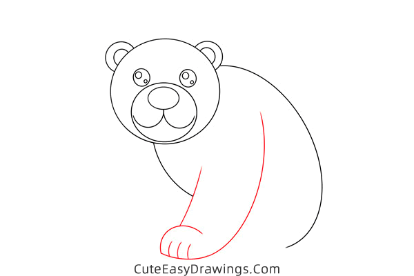 how to draw a polar bear - www.cuteeasydrawings.com