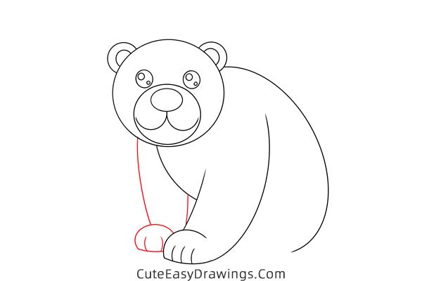 how to draw a polar bear - www.cuteeasydrawings.com