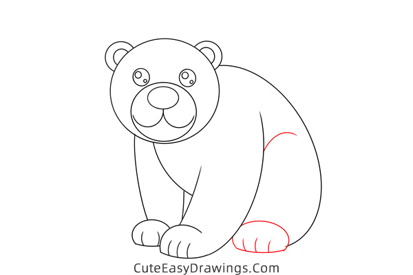 how to draw a polar bear - www.cuteeasydrawings.com