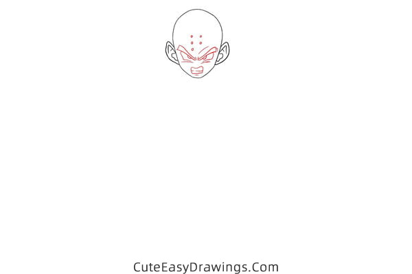 how to draw krillin from dragon ball - www.cuteeasydrawings.com