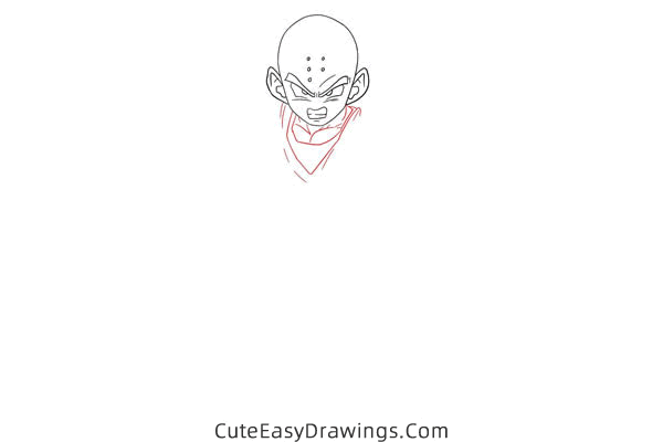 how to draw krillin from dragon ball - www.cuteeasydrawings.com