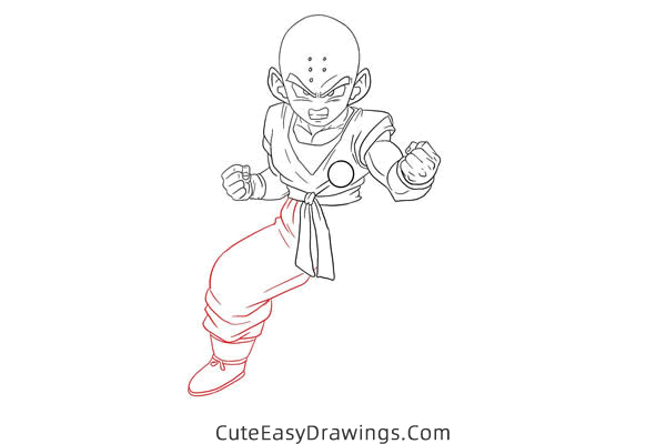 how to draw krillin from dragon ball - www.cuteeasydrawings.com