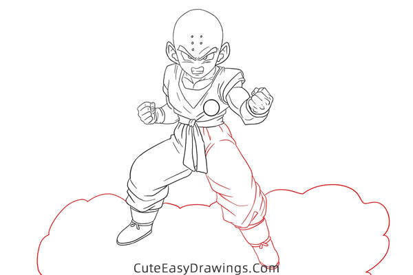 how to draw krillin from dragon ball - www.cuteeasydrawings.com