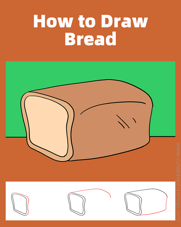 how to draw a bread - www.cuteeasydrawings.com