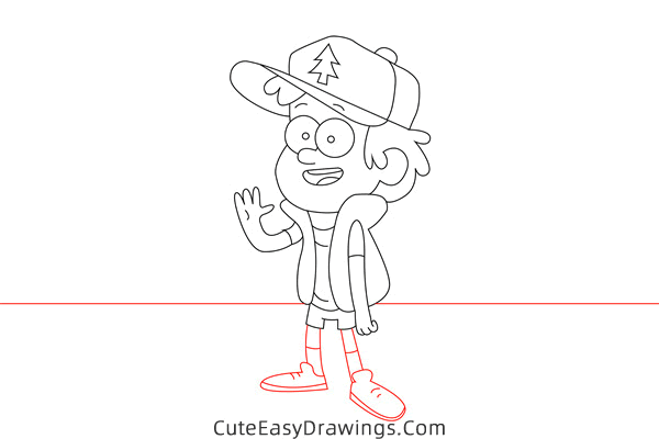 how to draw dipper pines - www.cuteeasydrawings.com