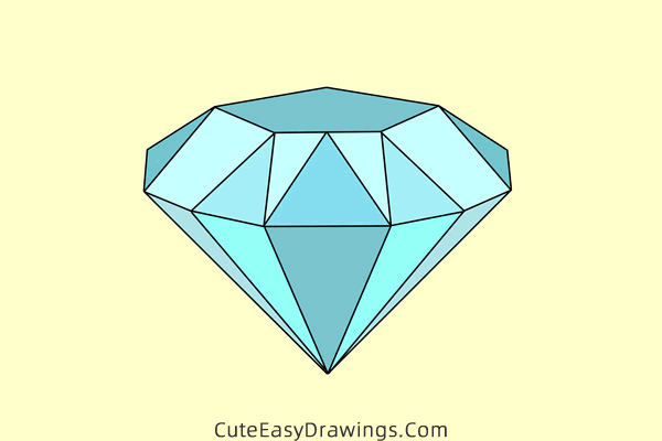 how to draw a diamond - www.cuteeasydrawings.com