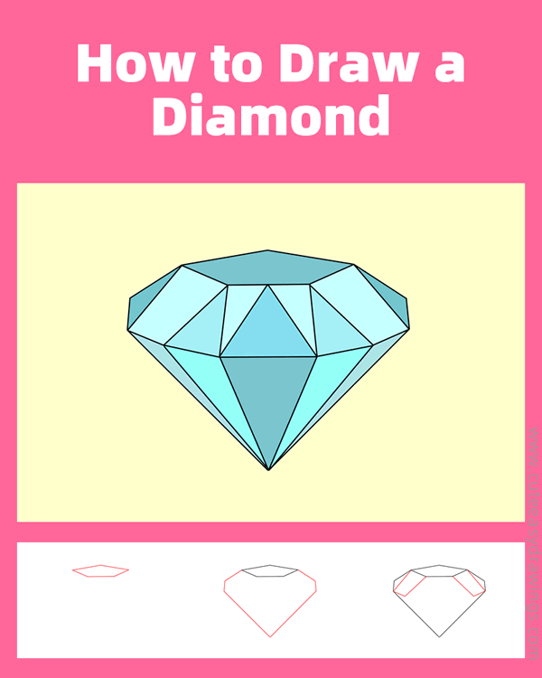 how to draw a diamond - www.cuteeasydrawings.com