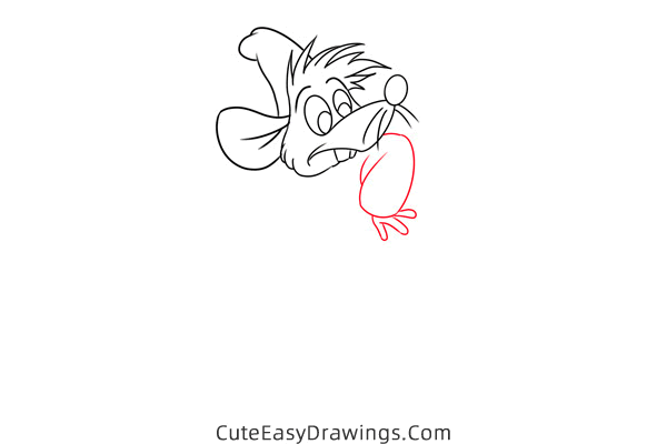 how to draw jaq mouse from cinderella - www.cuteeasydrawings.com