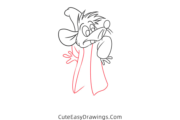 how to draw jaq mouse from cinderella - www.cuteeasydrawings.com