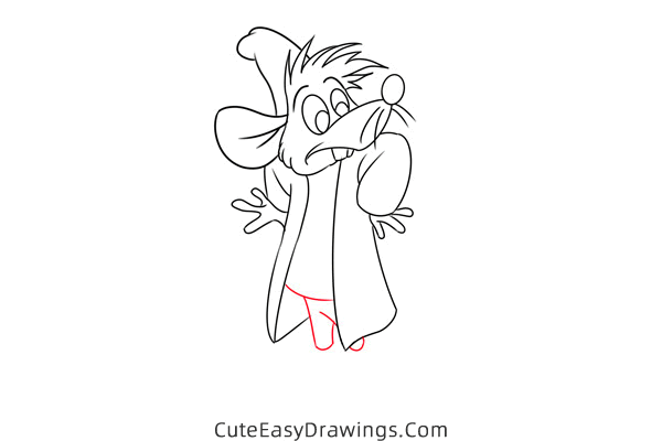 how to draw jaq mouse from cinderella - www.cuteeasydrawings.com