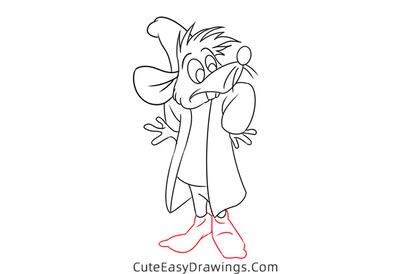 how to draw jaq mouse from cinderella - www.cuteeasydrawings.com