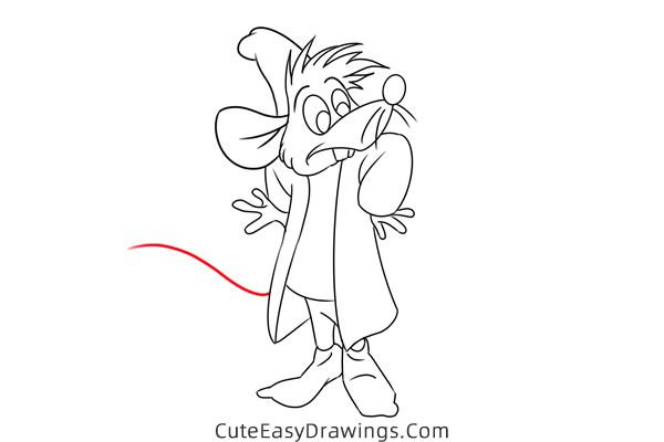 how to draw jaq mouse from cinderella - www.cuteeasydrawings.com