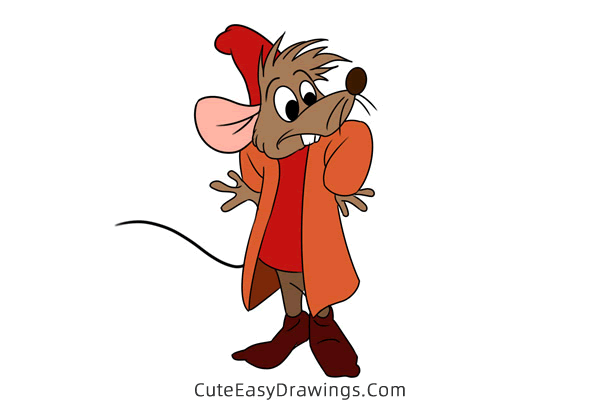 how to draw jaq mouse from cinderella - www.cuteeasydrawings.com