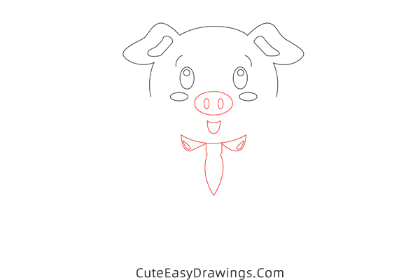 how to draw a piggy - www.cuteeasydrawings.com