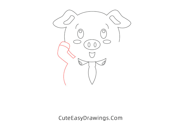 how to draw a piggy - www.cuteeasydrawings.com