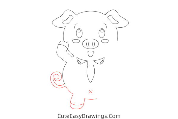 how to draw a piggy - www.cuteeasydrawings.com