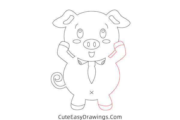 how to draw a piggy - www.cuteeasydrawings.com