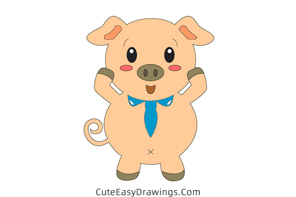 how to draw a piggy - www.cuteeasydrawings.com