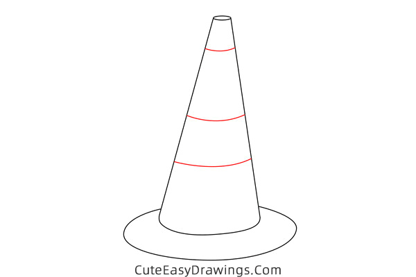 how to draw a traffic cone - www.cuteeasydrawings.com