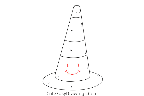 how to draw a traffic cone - www.cuteeasydrawings.com