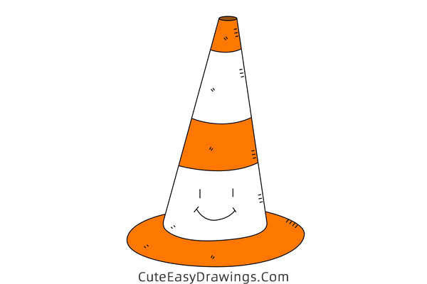 how to draw a traffic cone - www.cuteeasydrawings.com