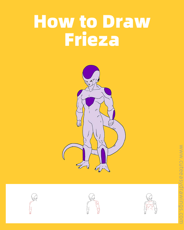 how to draw frieza from dragon ball - www.cuteeasydrawings.com