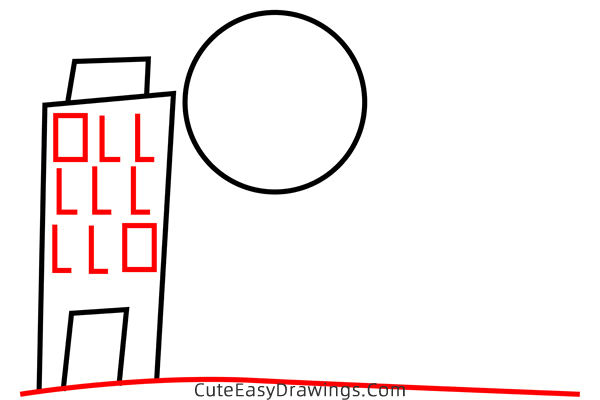 how to draw a tall building - www.cuteeasydrawings.com