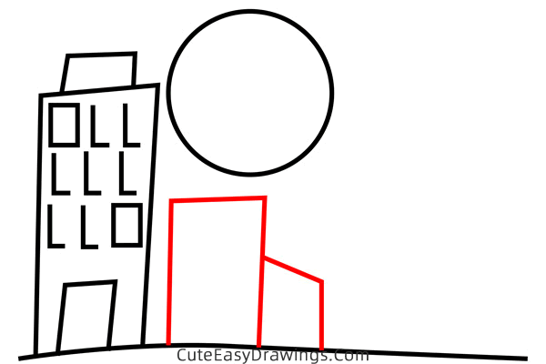 how to draw a tall building - www.cuteeasydrawings.com