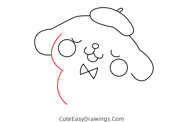 how to draw pompompurin from hello kitty - www.cuteeasydrawings.com