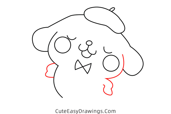 how to draw pompompurin from hello kitty - www.cuteeasydrawings.com