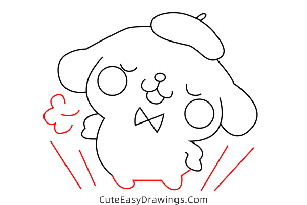 how to draw pompompurin from hello kitty - www.cuteeasydrawings.com