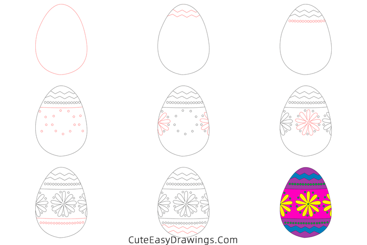 how to draw an easter egg - www.cuteeasydrawings.com