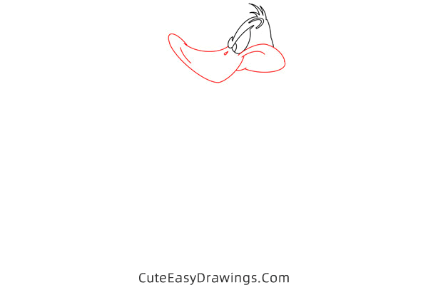 how to draw daffy duck - www.cuteeasydrawings.com