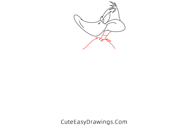 how to draw daffy duck - www.cuteeasydrawings.com