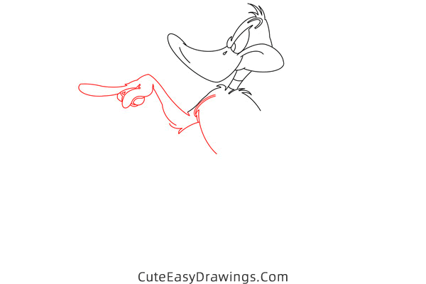 how to draw daffy duck - www.cuteeasydrawings.com