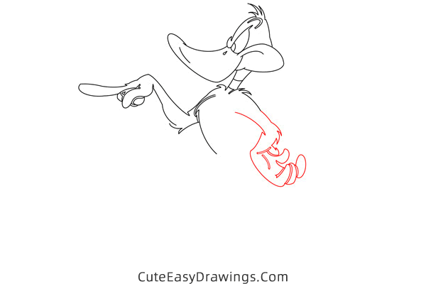 how to draw daffy duck - www.cuteeasydrawings.com