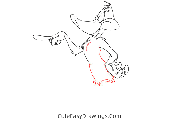 how to draw daffy duck - www.cuteeasydrawings.com