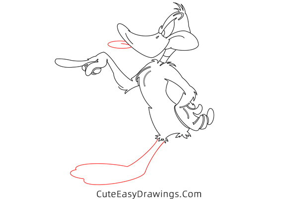 how to draw daffy duck - www.cuteeasydrawings.com