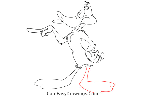 how to draw daffy duck - www.cuteeasydrawings.com