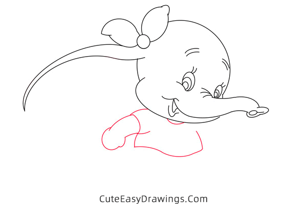 how to draw dumbo - www.cuteeasydrawings.com