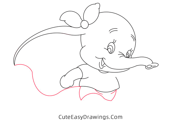 how to draw dumbo - www.cuteeasydrawings.com